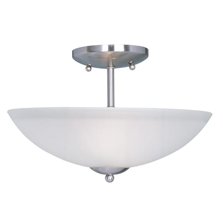 Maxim Logan 2-Light 13" Wide Satin Nickel Semi-Flush Mount Light 10042FTSN